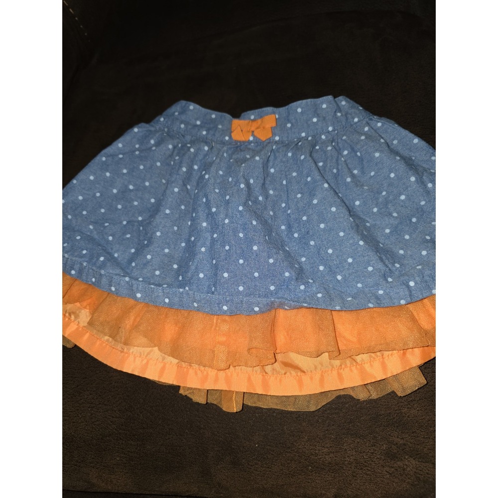 Gymboree the Halloween shop fall autumn denim skirt with orange size 2t